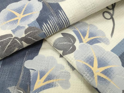 平和屋着物∴夏物 夢工房 浴衣 朝顔 綿 逸品 CABG4047gh