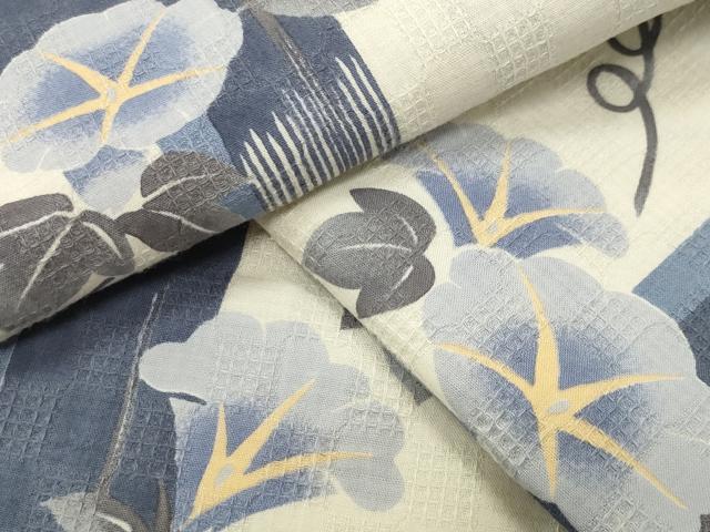 平和屋着物∴夏物 夢工房 浴衣 朝顔 綿 逸品 CABG4047gh