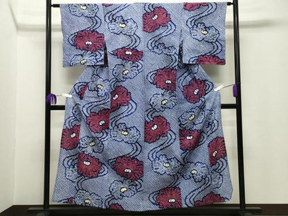 平和屋着物∴夏物 浴衣 有松鳴海絞り 流水乱菊文 綿 逸品 CABG4051gh