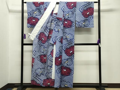 平和屋着物∴夏物 浴衣 有松鳴海絞り 流水乱菊文 綿 逸品 CABG4051gh