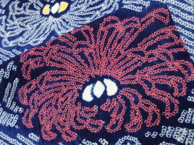 平和屋着物∴夏物 浴衣 有松鳴海絞り 流水乱菊文 綿 逸品 CABG4051gh
