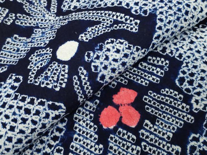 平和屋着物∴夏物 浴衣 有松鳴海絞り 草花文 綿 逸品 CABG4052gh