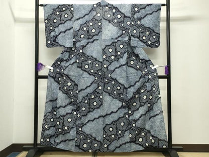 平和屋着物∴夏物 浴衣 有松鳴海絞り 雲重ね吉祥文 綿 逸品 CABG4055gh