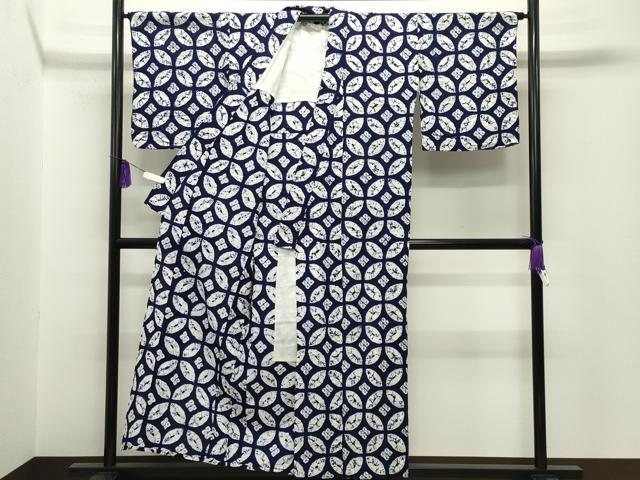 平和屋着物∴夏物　浴衣　有松鳴海絞り　吉祥文　綿　逸品　CABG4056gh