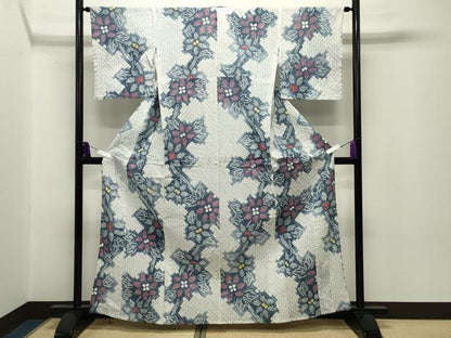 平和屋着物∴夏物 浴衣 有松鳴海絞り 花繋ぎ 綿 逸品 CABG4057gh