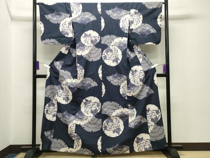 平和屋着物∴夏物 撫松庵 浴衣 雪輪重ね花文 綿 逸品 CABG4061gh