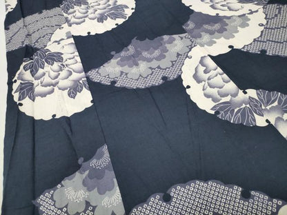 平和屋着物∴夏物 撫松庵 浴衣 雪輪重ね花文 綿 逸品 CABG4061gh