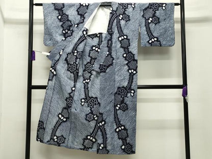平和屋着物∴夏物 浴衣 有松鳴海絞り 枝花文 綿 逸品 CABG4065gh