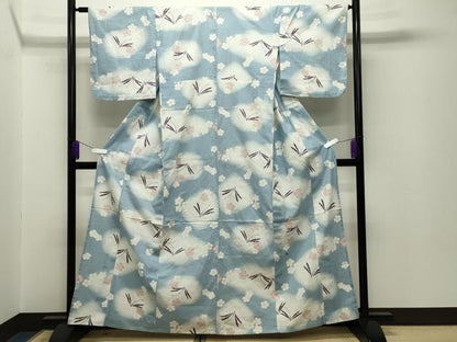 平和屋着物∴夏物 撫松庵 浴衣 トンボ 舞桜文 暈し染め 綿 逸品 CABG4069gh