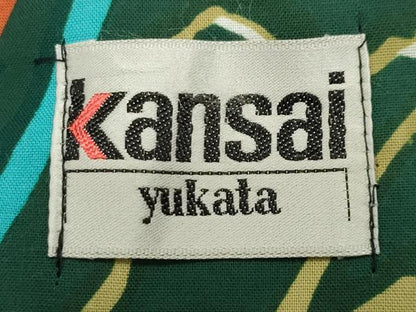 平和屋着物∴夏物　世界的ファッションデザイナー　山本寛斎　kansaiブランド　浴衣　草花文　綿　逸品　CABG4070gh