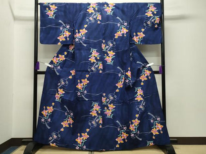 平和屋着物∴夏物 綿紅梅 浴衣 風鈴 草花文 綿 逸品 CABG4072gh