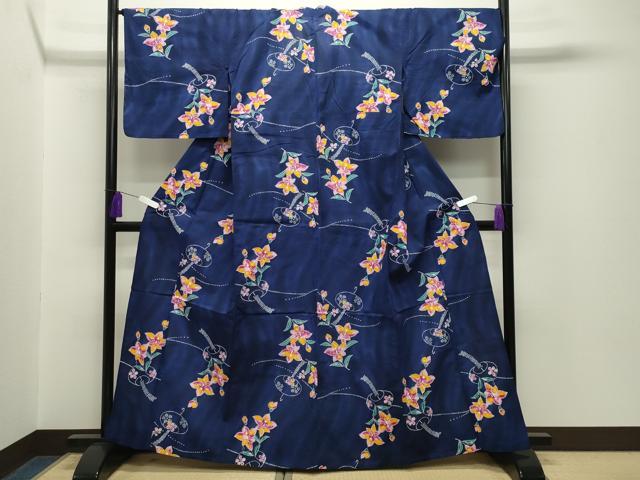 平和屋着物∴夏物 綿紅梅 浴衣 風鈴 草花文 綿 逸品 CABG4072gh