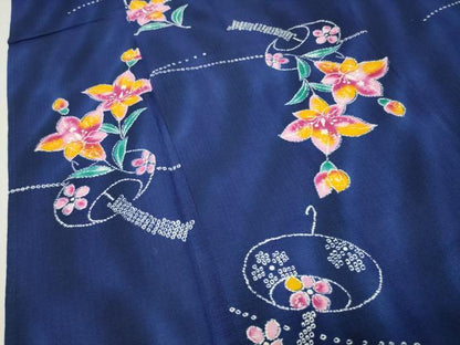 平和屋着物∴夏物 綿紅梅 浴衣 風鈴 草花文 綿 逸品 CABG4072gh