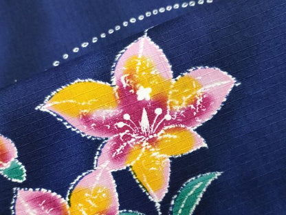 平和屋着物∴夏物 綿紅梅 浴衣 風鈴 草花文 綿 逸品 CABG4072gh