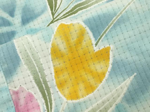 平和屋着物∴夏物 浴衣 チューリップ 綿 逸品 CABG4074gh