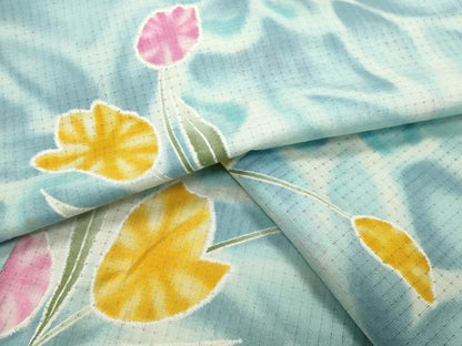 平和屋着物∴夏物 浴衣 チューリップ 綿 逸品 CABG4074gh