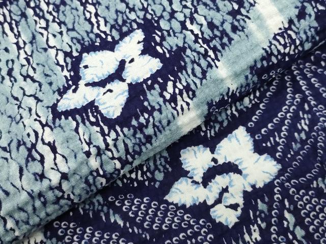 平和屋着物∴夏物 浴衣 流水花唐草文 綿 逸品 CABG4080gh