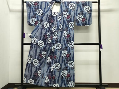 平和屋着物∴夏物 浴衣 草花文 綿 逸品 CABG4081gh