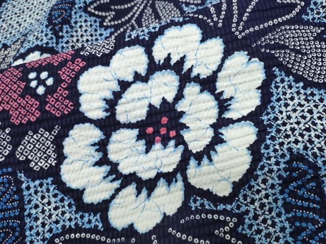 平和屋着物∴夏物 浴衣 草花文 綿 逸品 CABG4081gh