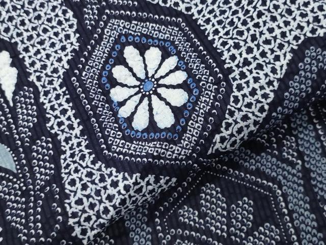 平和屋着物∴夏物 浴衣 亀甲花文 綿 逸品 CABG4083gh