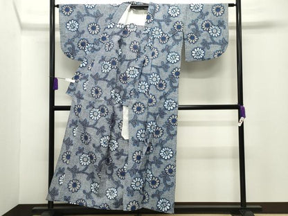 平和屋着物∴夏物 浴衣 花唐草文 綿 逸品 CABG4084gh