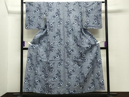 平和屋着物∴夏物 浴衣 枝花文 綿 逸品 CABG4085gh