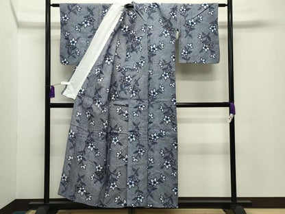 平和屋着物∴夏物 浴衣 枝花文 綿 逸品 CABG4085gh