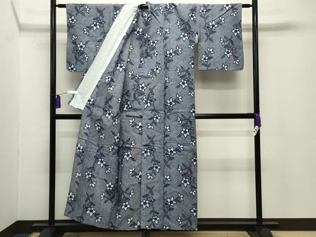 平和屋着物∴夏物 浴衣 枝花文 綿 逸品 CABG4085gh