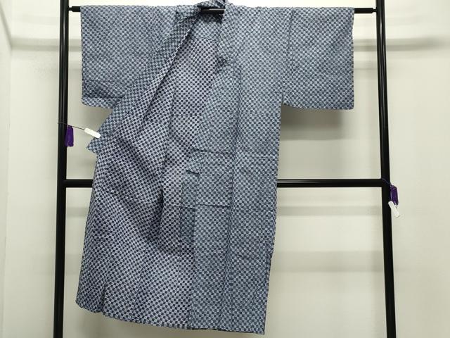 平和屋着物∴夏物 男性 浴衣 市松文 綿 逸品 CABG4087gh