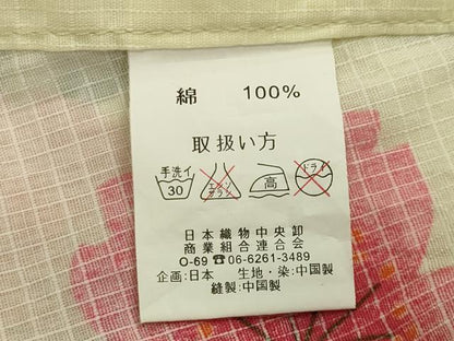 平和屋着物∴夏物 綿紅梅 浴衣 舞桜文 綿 逸品 CABG4103gh
