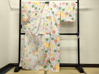平和屋着物∴夏物 綿紅梅 浴衣 朝顔 綿 逸品 CABG4104gh