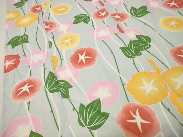 平和屋着物∴夏物 綿紅梅 浴衣 朝顔 綿 逸品 CABG4104gh