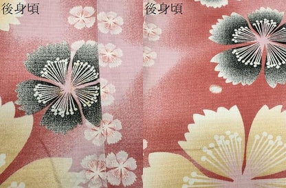 平和屋着物∴夏物 綿紅梅 浴衣 舞桜文 綿 逸品 CABG4105gh