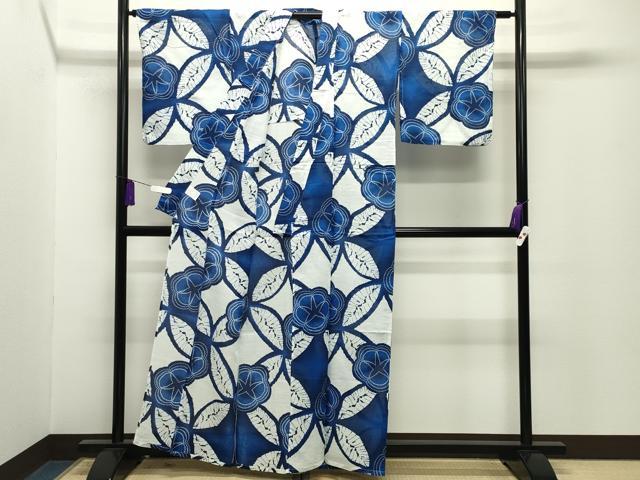 平和屋着物∴夏物 浴衣 舞花文 綿麻 逸品 CABG4116gh