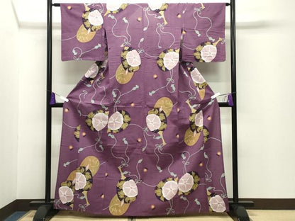 平和屋着物∴夏物 浴衣 朝顔 団扇 蛍 綿 逸品 CABG4118gh