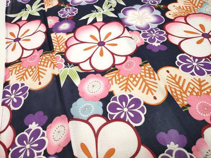 平和屋着物∴夏物 綿紅梅 浴衣 松竹梅文 綿 逸品 CABG4120gh
