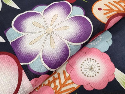 平和屋着物∴夏物 綿紅梅 浴衣 松竹梅文 綿 逸品 CABG4120gh
