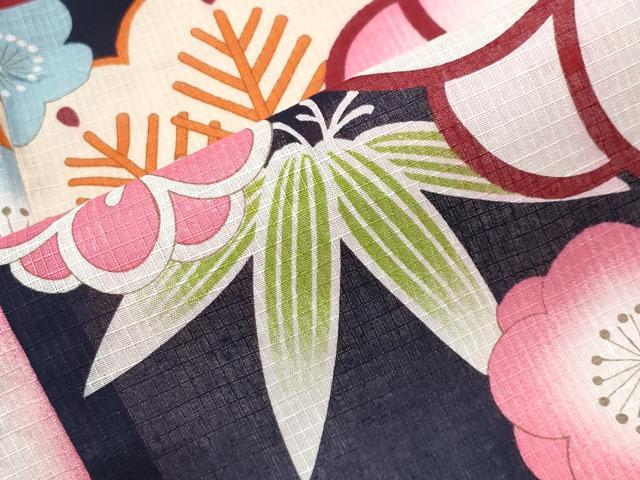 平和屋着物∴夏物 綿紅梅 浴衣 松竹梅文 綿 逸品 CABG4120gh