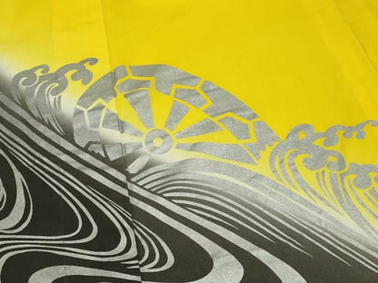 平和屋着物∴夏物 浴衣 訪問着 片輪車文 暈し染め 銀彩 綿 逸品 CABG4126gh