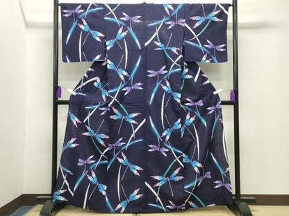 平和屋着物∴夏物 浴衣 トンボ 綿 逸品 CABG4127gh