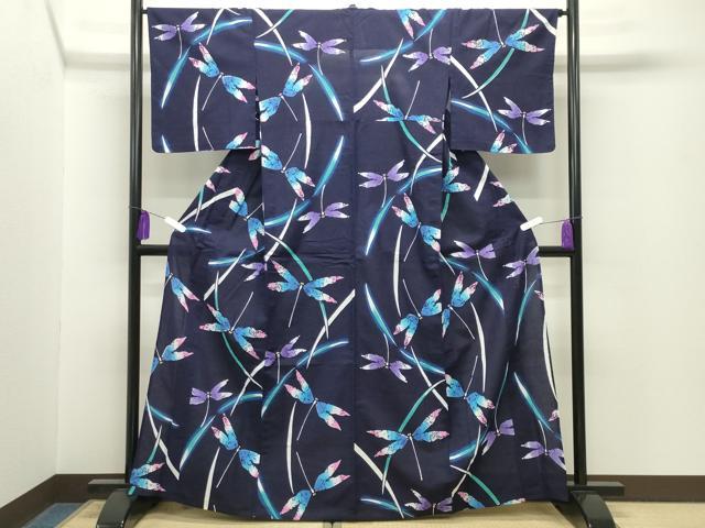 平和屋着物∴夏物 浴衣 トンボ 綿 逸品 CABG4127gh