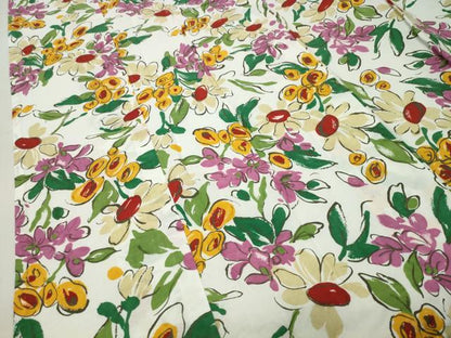平和屋着物∴夏物　ファッションデザイナー 花井幸子　浴衣　草花文　綿　逸品　CABG4128gh
