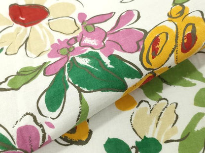 平和屋着物∴夏物　ファッションデザイナー 花井幸子　浴衣　草花文　綿　逸品　CABG4128gh