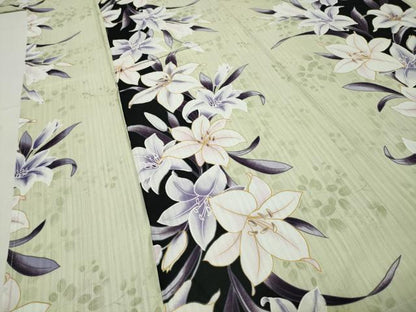 平和屋着物∴夏物 浴衣 草花間道 黒地 綿 逸品 CABG4129gh