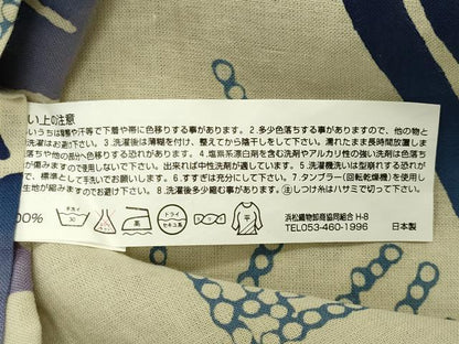 平和屋着物∴夏物 浴衣 杜若 麻の葉文様 綿 逸品 CABG4137gh