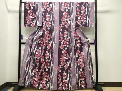 平和屋着物∴夏物 浴衣 枝梅文 暈し染め 金銀彩 綿 逸品 CABG4139gh