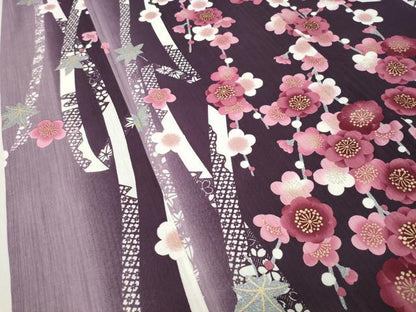 平和屋着物∴夏物 浴衣 枝梅文 暈し染め 金銀彩 綿 逸品 CABG4139gh