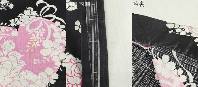 平和屋着物∴夏物 松田聖子 SEIKOMATSUDA 浴衣 ハート リボン 草花文 金彩 綿 逸品 CABG4141gh