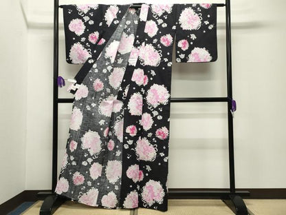 平和屋着物∴夏物 松田聖子 SEIKOMATSUDA 浴衣 ハート リボン 草花文 金彩 綿 逸品 CABG4141gh