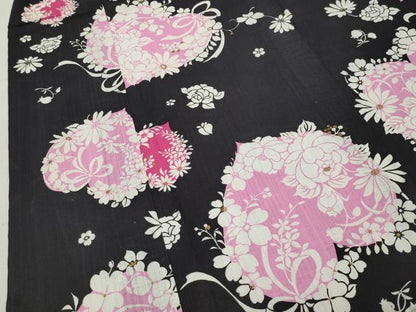 平和屋着物∴夏物 松田聖子 SEIKOMATSUDA 浴衣 ハート リボン 草花文 金彩 綿 逸品 CABG4141gh